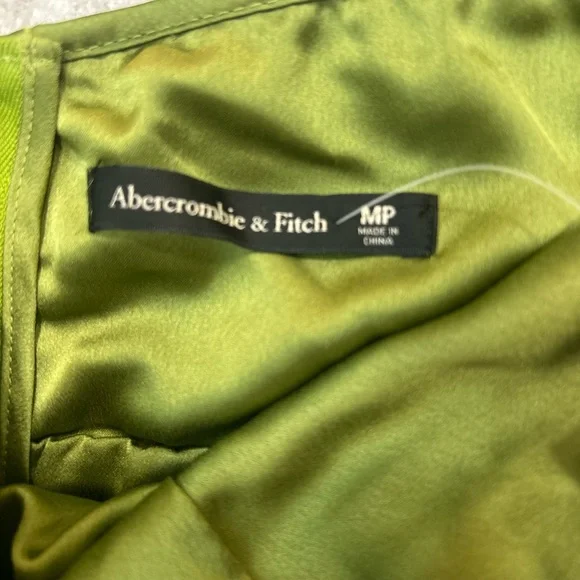 New Abercrombie & Fitch Green Pleated Mini Dress, size Medium Petite - Picture 10 of 15